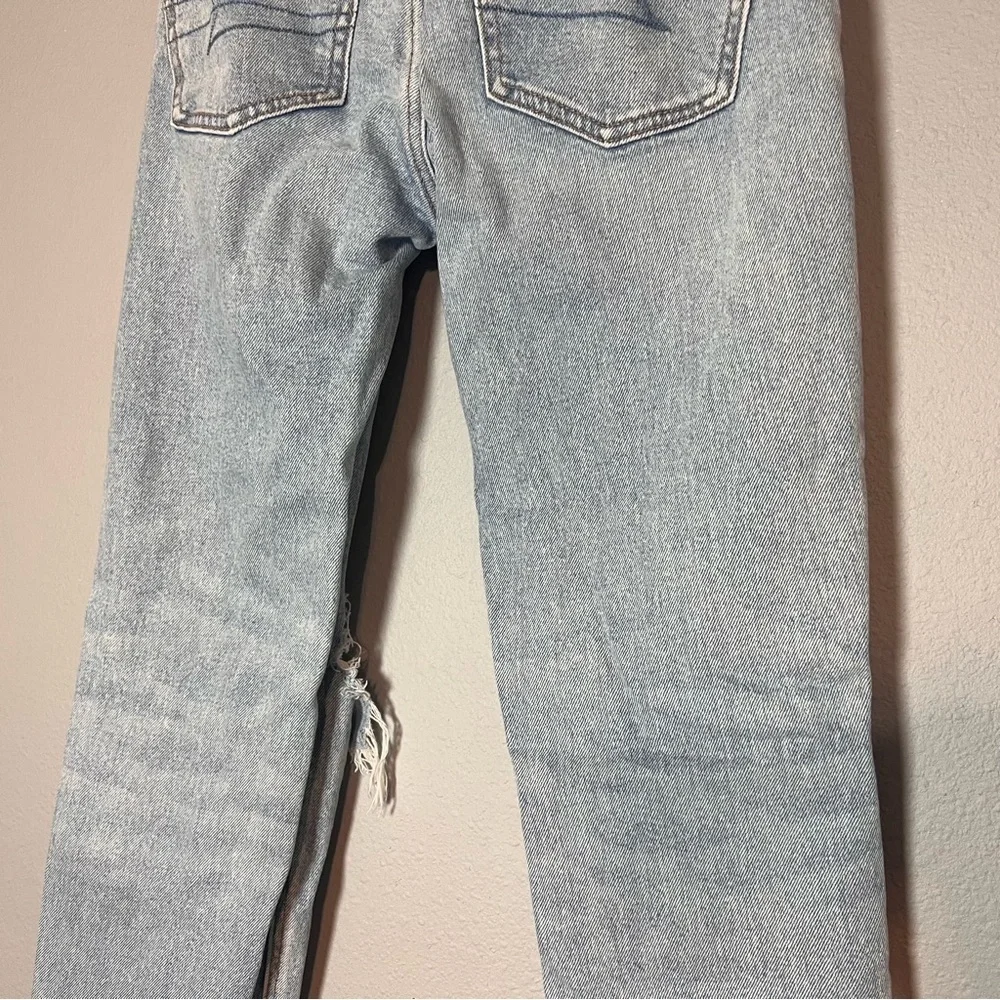 American Eagle Super High Rise Ankle Straight Jeans Women’s Size 00 Distressed - Picture 8 of 12